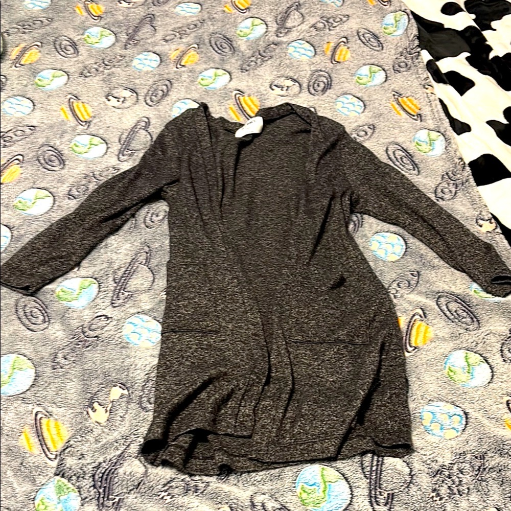 Charcoal Gray Open Front Cardigan Kids size 6/7
